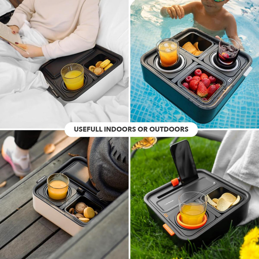 CouchConsole Tray: Sofa Caddy for Snacks & Remotes - DOKUTRONIX
