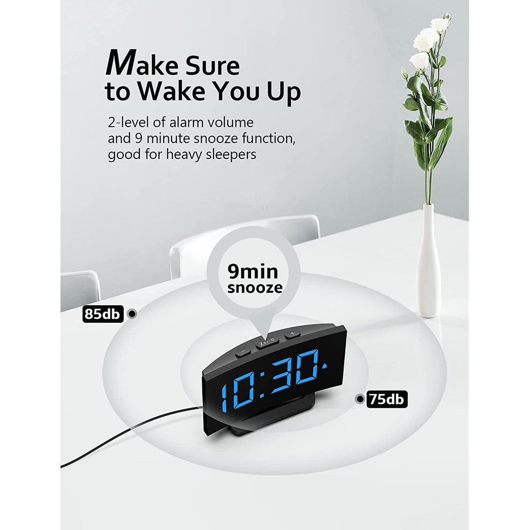 CurvoLite: Smart LED Alarm Clock with Bright Control - DOKUTRONIX