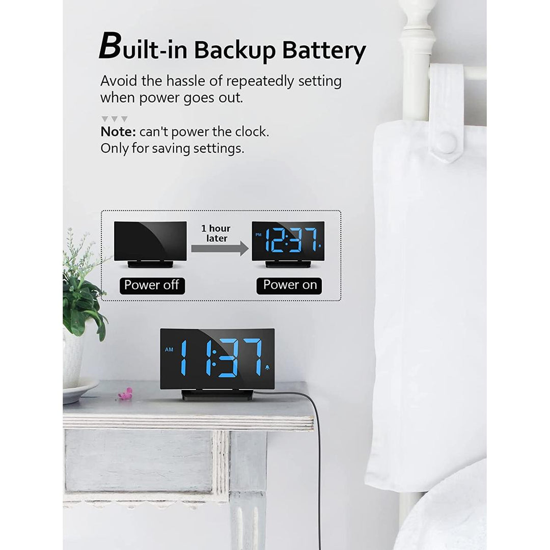 CurvoLite: Smart LED Alarm Clock with Bright Control - DOKUTRONIX