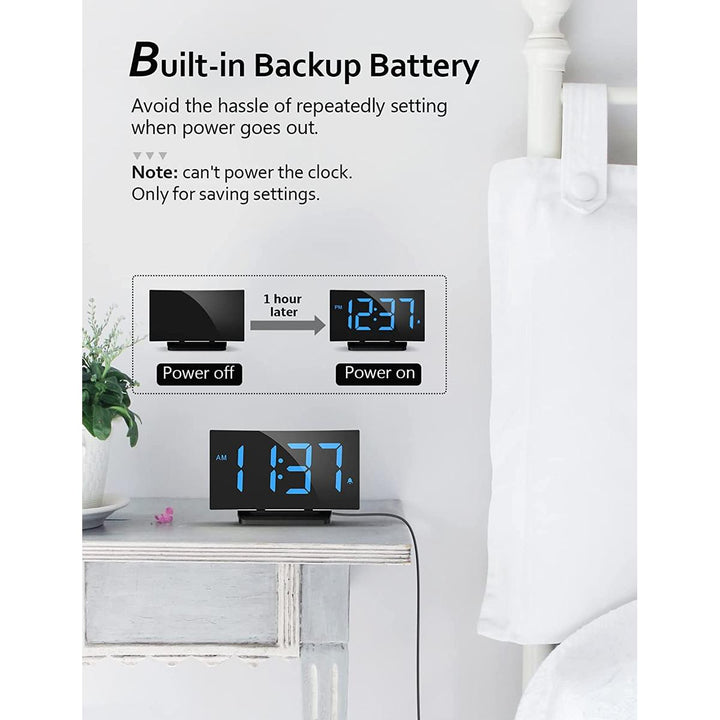 CurvoLite: Smart LED Alarm Clock with Bright Control - DOKUTRONIX