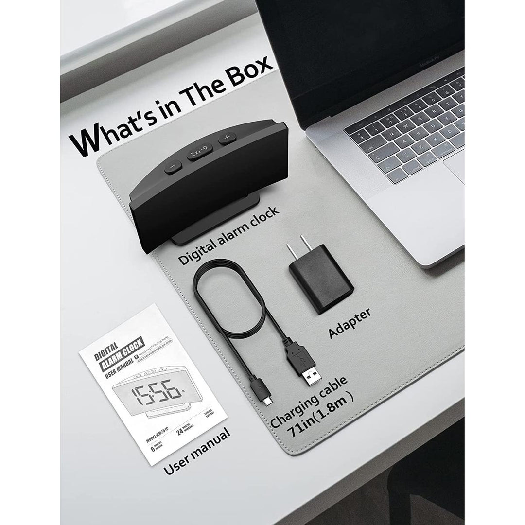 CurvoLite: Smart LED Alarm Clock with Bright Control - DOKUTRONIX