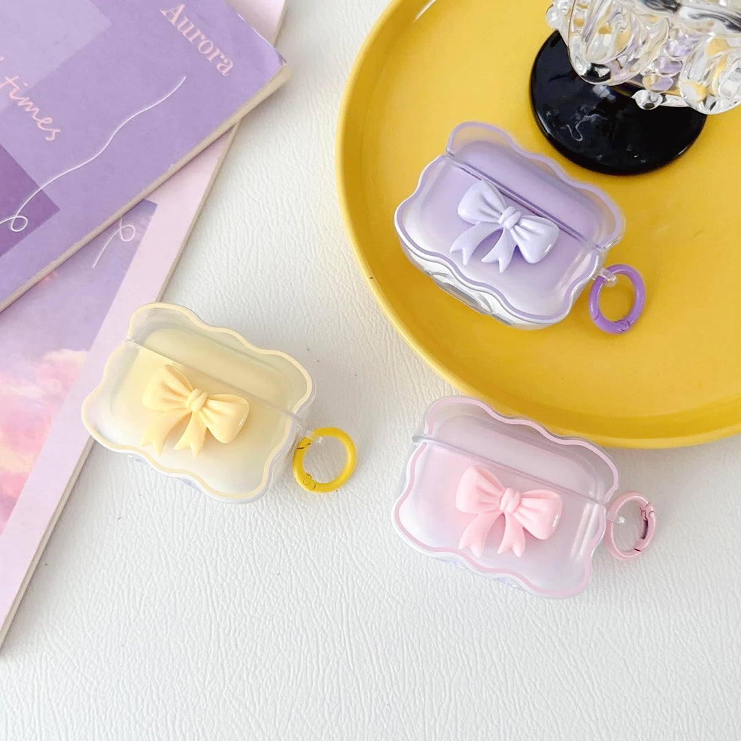 Kawaii Bow Clear Case for AirPods Pro 1/2 Gen - DOKUTRONIX