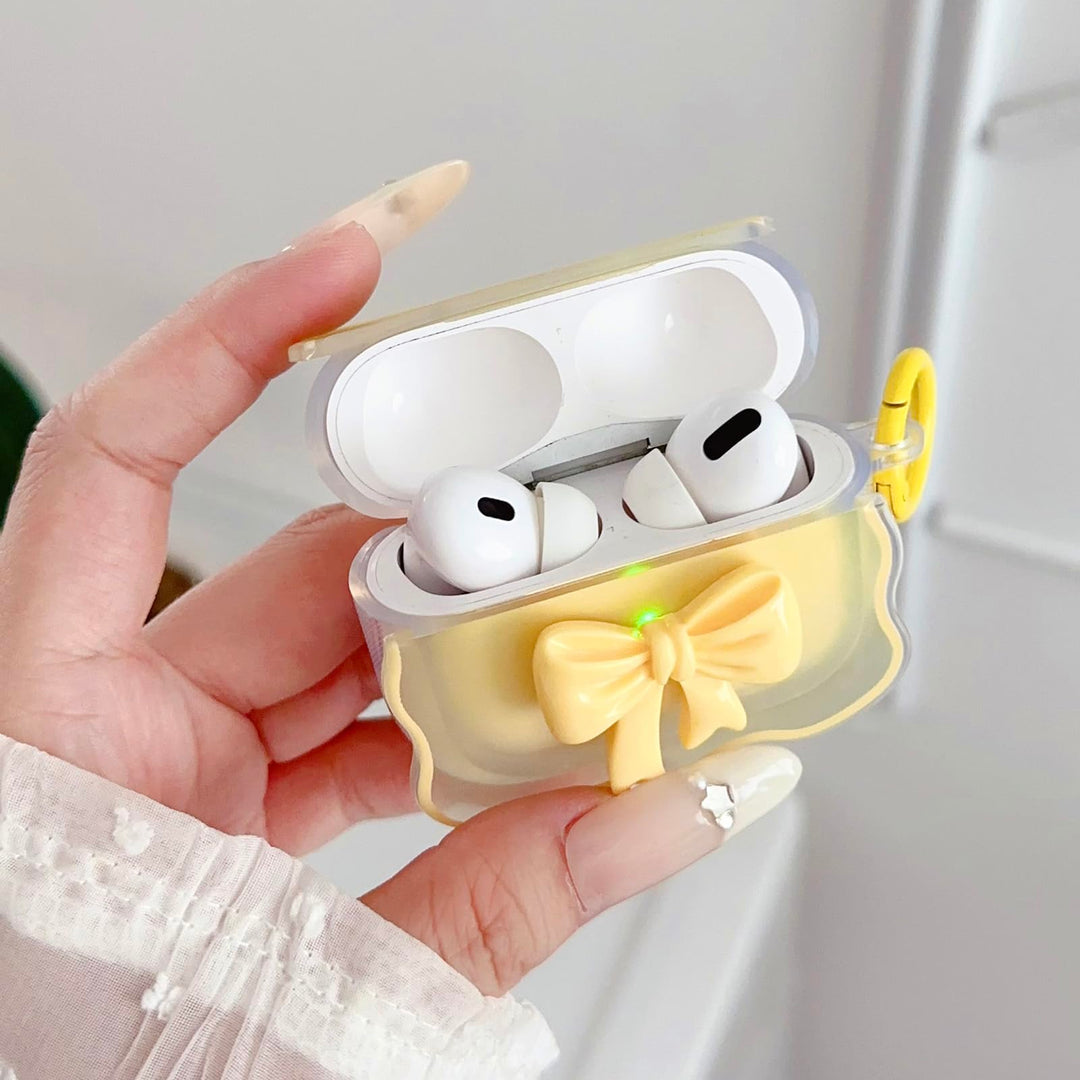 Kawaii Bow Clear Case for AirPods Pro 1/2 Gen - DOKUTRONIX