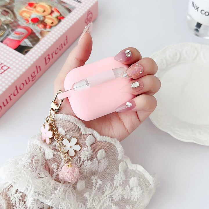 Chic Pink AirPods Pro Case with Pom Pom & Cleaner - DOKUTRONIX