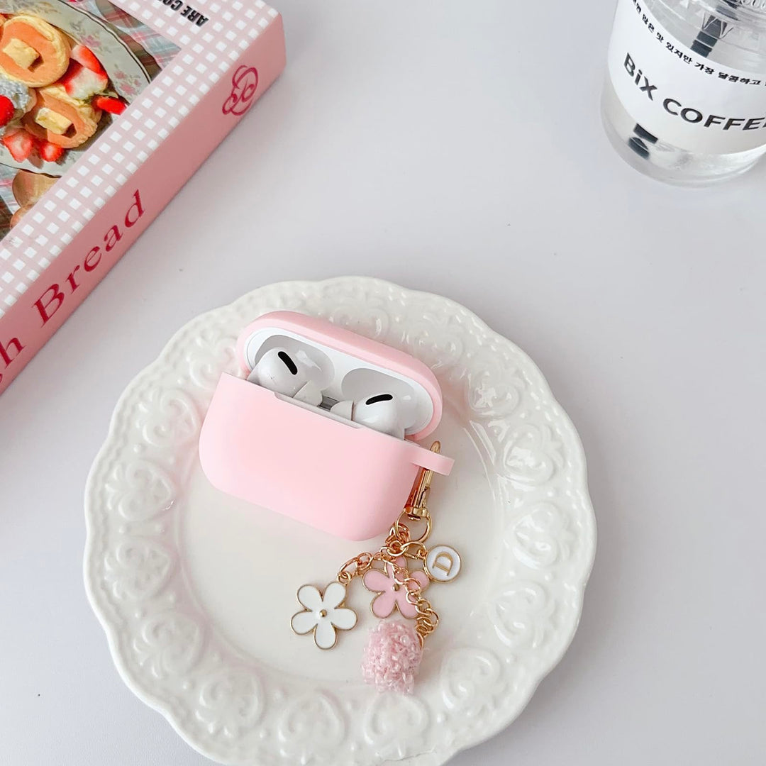 Chic Pink AirPods Pro Case with Pom Pom & Cleaner - DOKUTRONIX