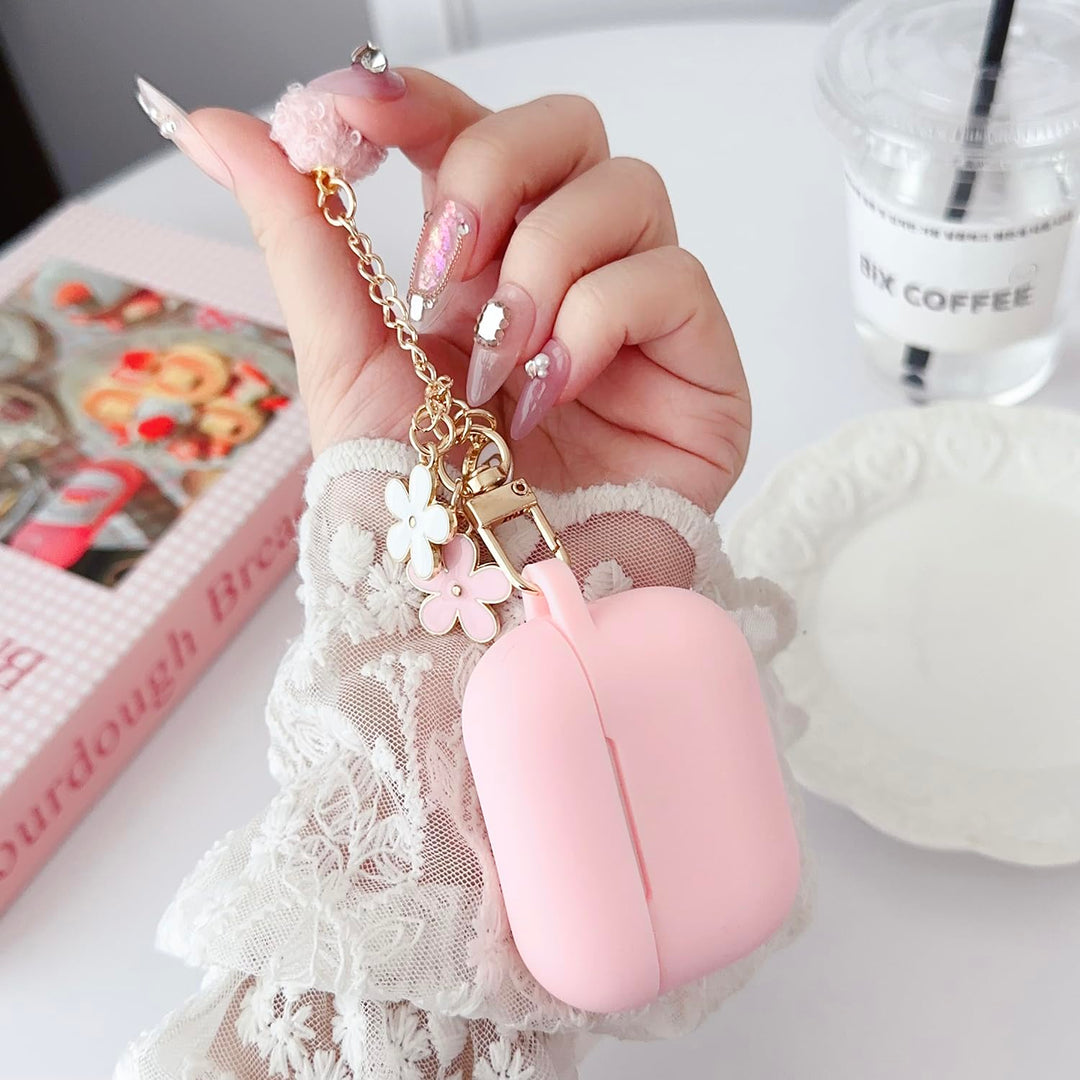 Chic Pink AirPods Pro Case with Pom Pom & Cleaner - DOKUTRONIX