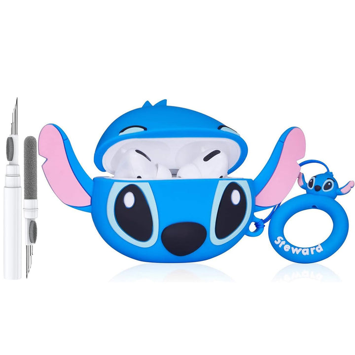 Kawaii Shark AirPods Case with Keychain & Cleaner - DOKUTRONIX