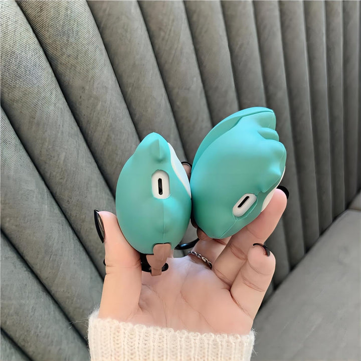 Kawaii Shark AirPods Case with Keychain & Cleaner - DOKUTRONIX
