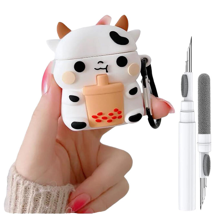 Kawaii Shark AirPods Case with Keychain & Cleaner - DOKUTRONIX