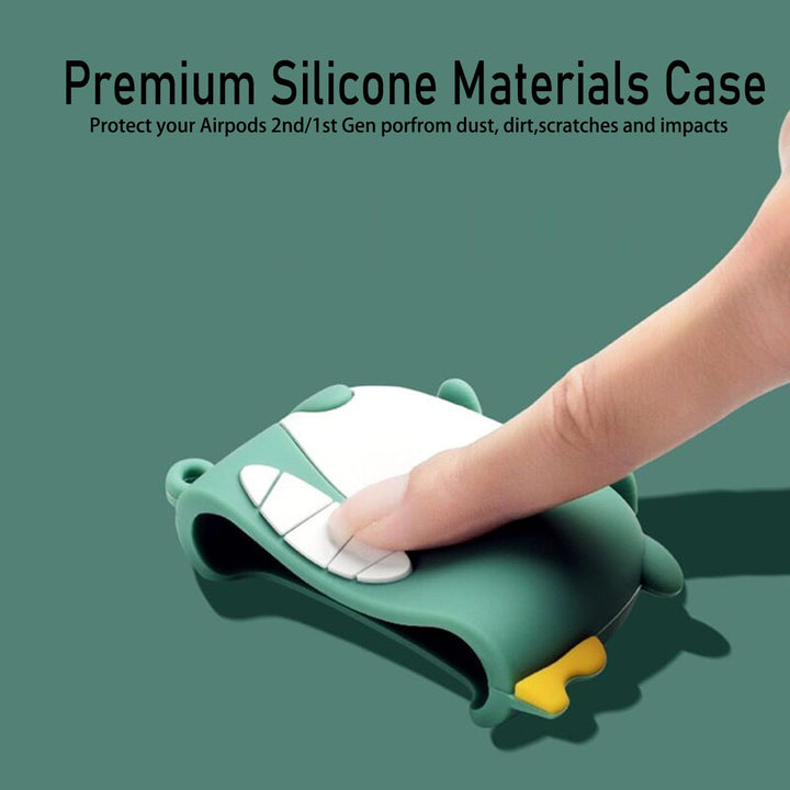 Kawaii Shark AirPods Case with Keychain & Cleaner - DOKUTRONIX