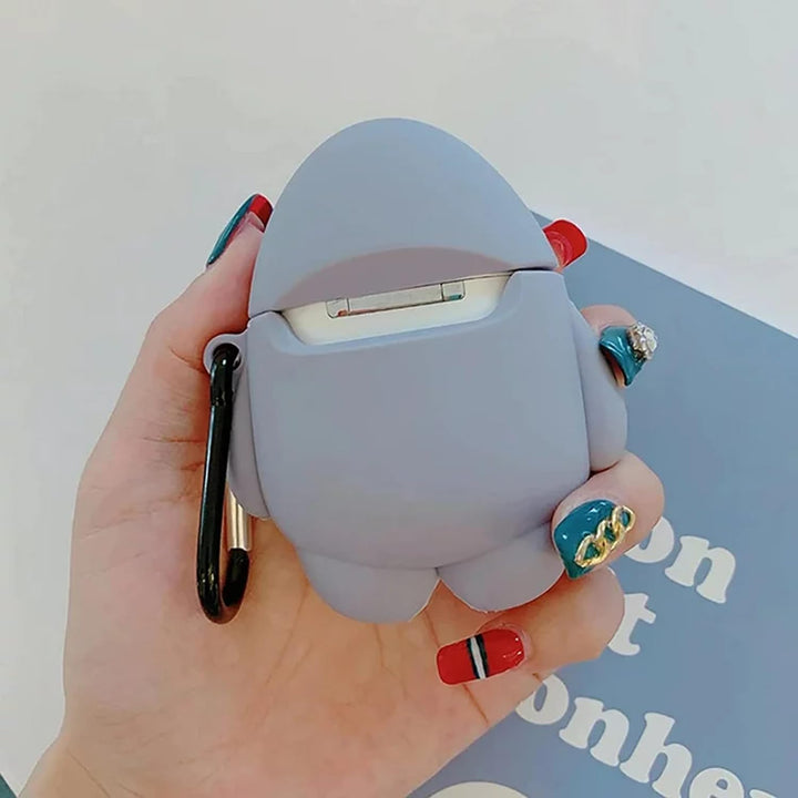 Kawaii Shark AirPods Case with Keychain & Cleaner - DOKUTRONIX