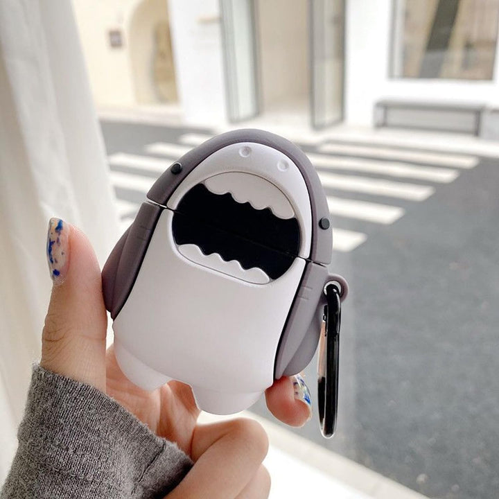 Kawaii Shark AirPods Case with Keychain & Cleaner - DOKUTRONIX