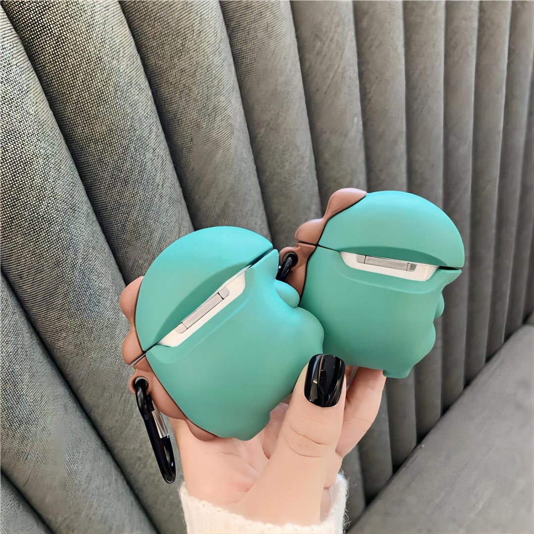 Kawaii Shark AirPods Case with Keychain & Cleaner - DOKUTRONIX