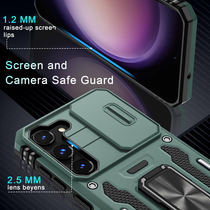 Deerlamn S23 Case: Slide Cover & Kickstand, Olive Green - DOKUTRONIX