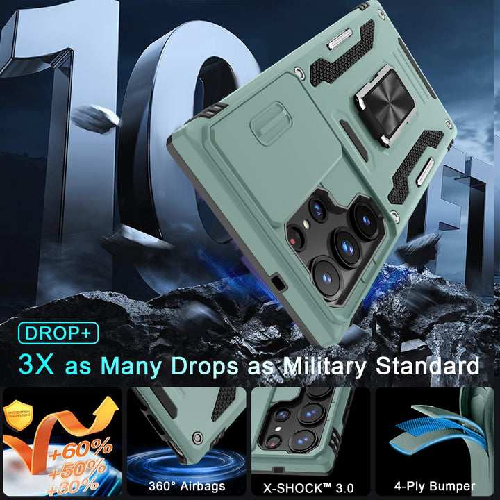 Deerlamn S23 Case: Slide Cover & Kickstand, Olive Green - DOKUTRONIX