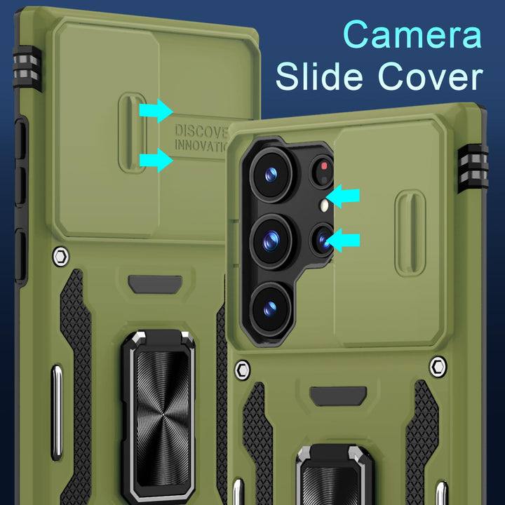 Deerlamn S23 Case: Slide Cover & Kickstand, Olive Green - DOKUTRONIX