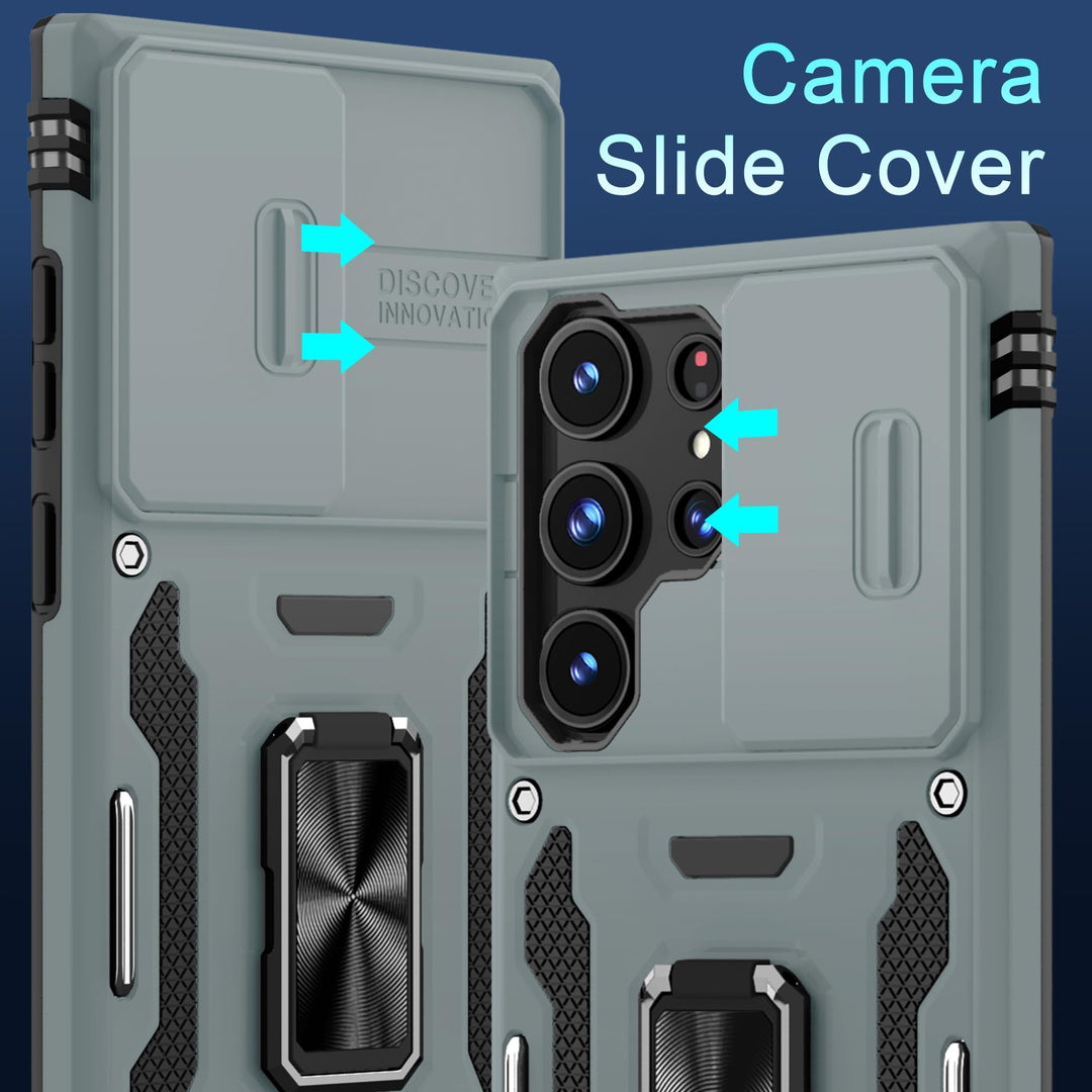 Deerlamn S23 Case: Slide Cover & Kickstand, Olive Green - DOKUTRONIX