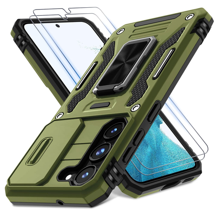 Deerlamn S23 Case: Slide Cover & Kickstand, Olive Green - DOKUTRONIX