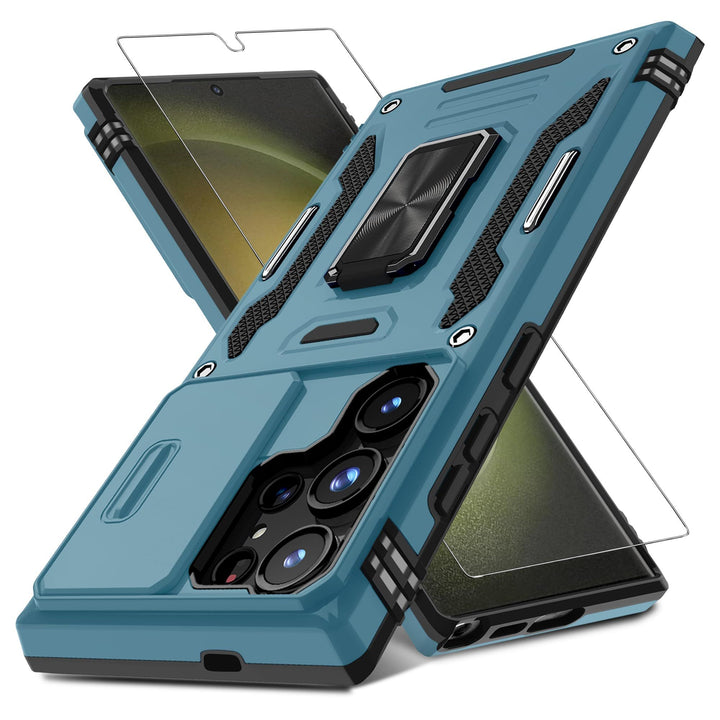Deerlamn S23 Case: Slide Cover & Kickstand, Olive Green - DOKUTRONIX