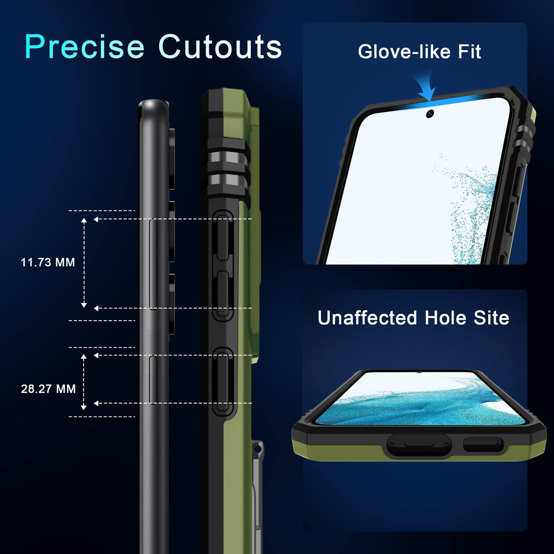 Deerlamn S23 Case: Slide Cover & Kickstand, Olive Green - DOKUTRONIX