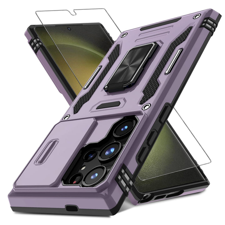 Deerlamn S23 Case: Slide Cover & Kickstand, Olive Green - DOKUTRONIX