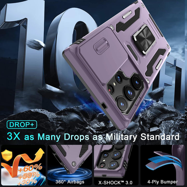 Deerlamn S23 Case: Slide Cover & Kickstand, Olive Green - DOKUTRONIX