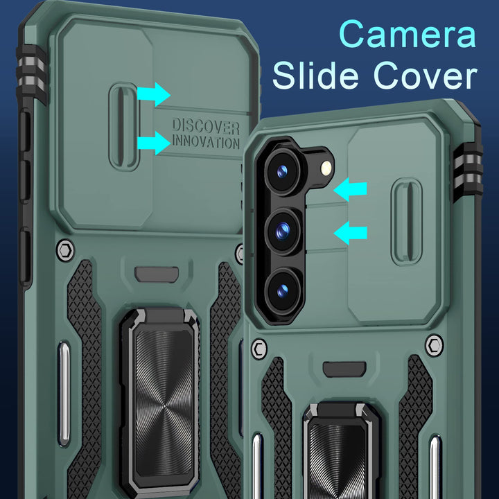 Deerlamn S23 Case: Slide Cover & Kickstand, Olive Green - DOKUTRONIX