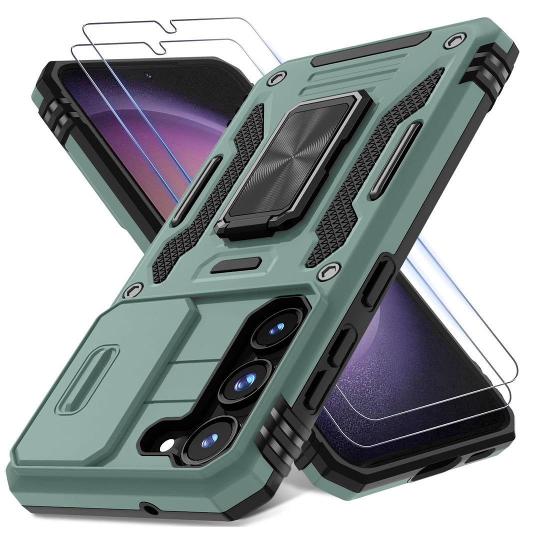 Deerlamn S23 Case: Slide Cover & Kickstand, Olive Green - DOKUTRONIX