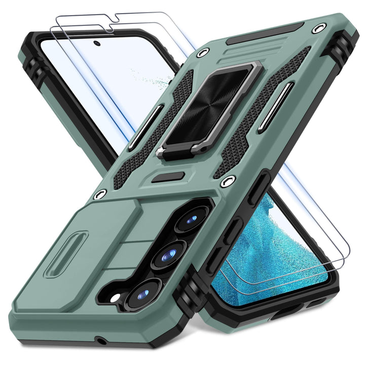 Deerlamn S23 Case: Slide Cover & Kickstand, Olive Green - DOKUTRONIX