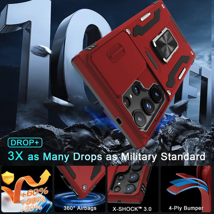 Deerlamn S23 Case: Slide Cover & Kickstand, Olive Green - DOKUTRONIX
