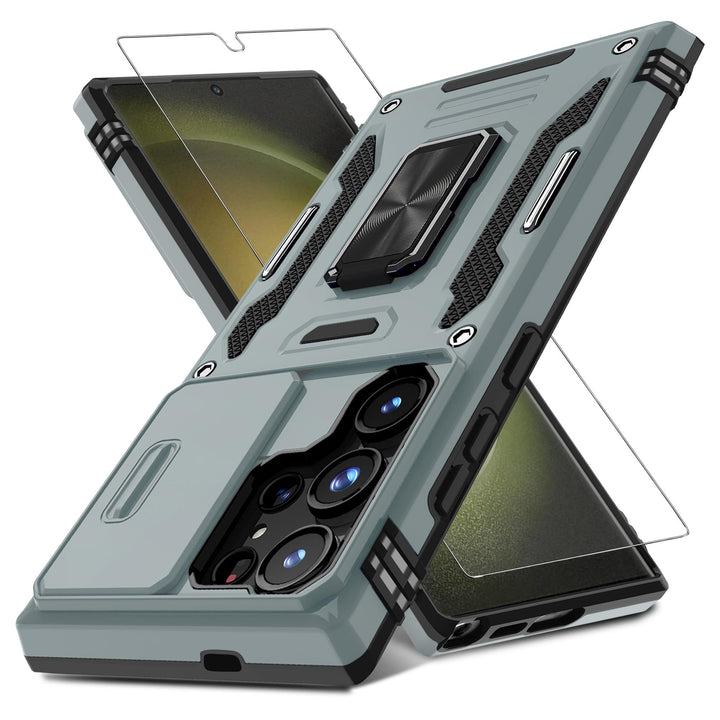 Deerlamn S23 Case: Slide Cover & Kickstand, Olive Green - DOKUTRONIX