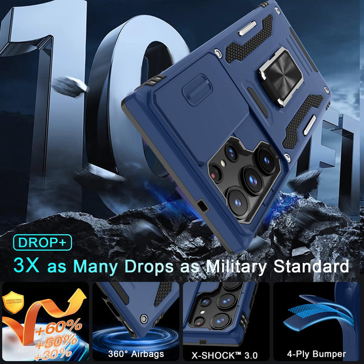 Deerlamn S23 Case: Slide Cover & Kickstand, Olive Green - DOKUTRONIX