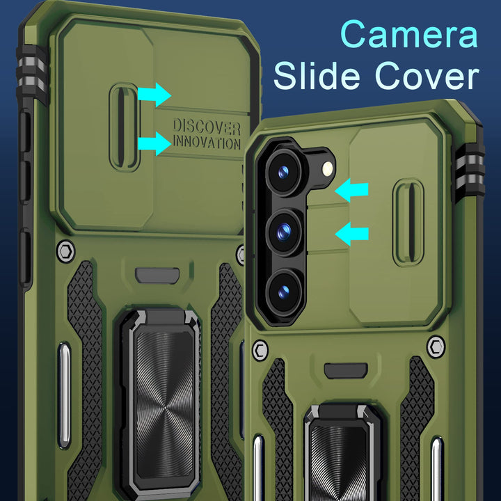 Deerlamn S23 Case: Slide Cover & Kickstand, Olive Green - DOKUTRONIX