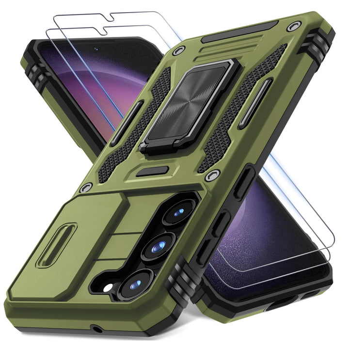 Deerlamn S23 Case: Slide Cover & Kickstand, Olive Green - DOKUTRONIX