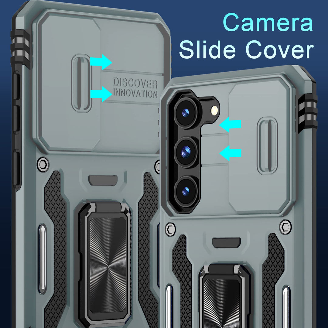 Deerlamn S23 Case: Slide Cover & Kickstand, Olive Green - DOKUTRONIX