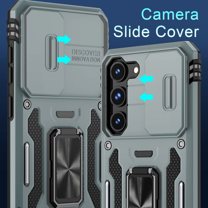 Deerlamn S23 Case: Slide Cover & Kickstand, Olive Green - DOKUTRONIX