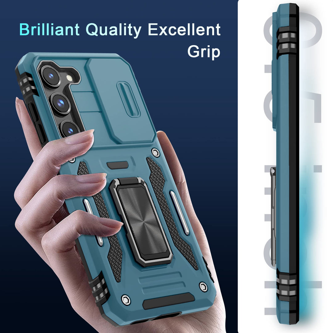 Deerlamn S23 Case: Slide Cover & Kickstand, Olive Green - DOKUTRONIX
