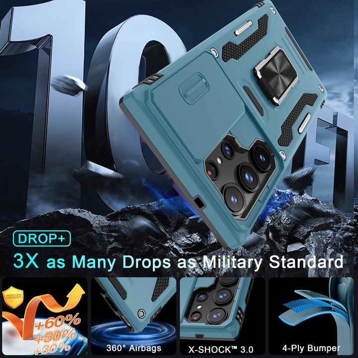 Deerlamn S23 Case: Slide Cover & Kickstand, Olive Green - DOKUTRONIX