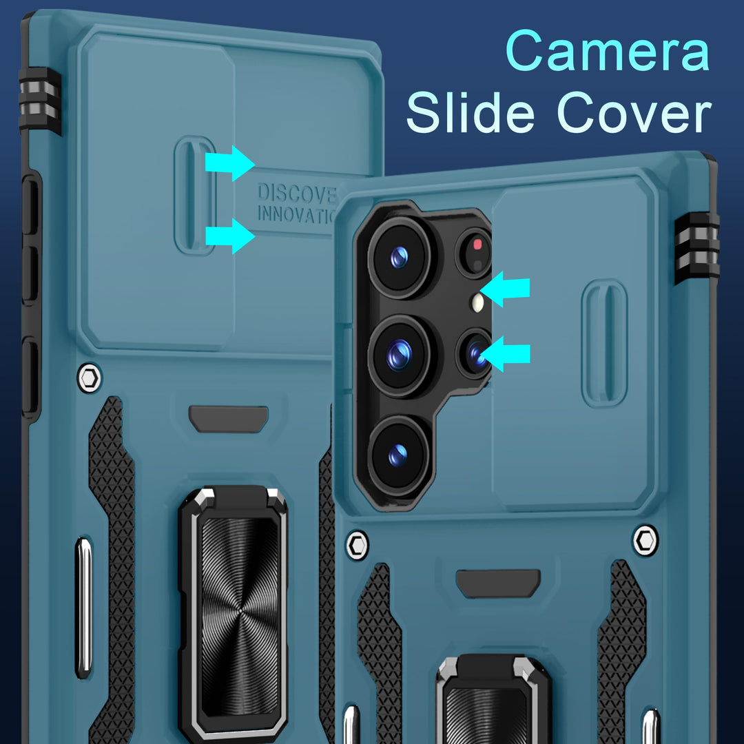Deerlamn S23 Case: Slide Cover & Kickstand, Olive Green - DOKUTRONIX