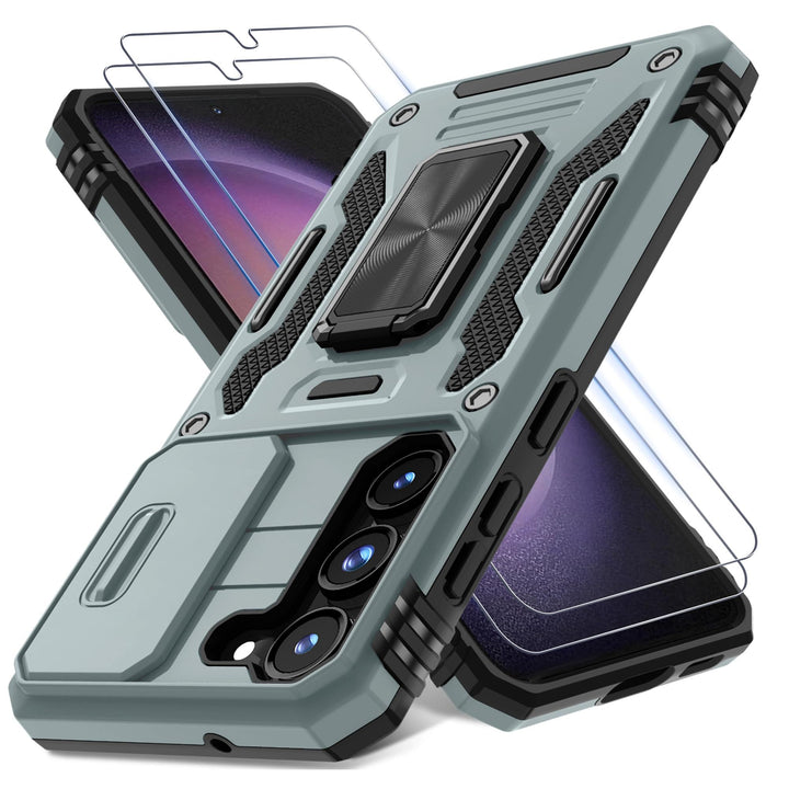 Deerlamn S23 Case: Slide Cover & Kickstand, Olive Green - DOKUTRONIX