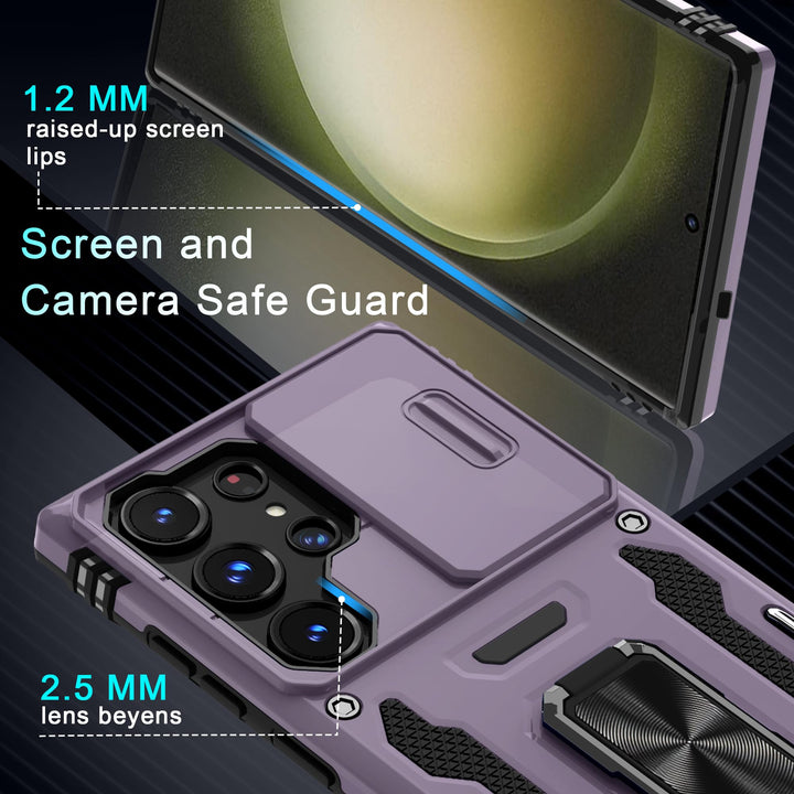 Deerlamn S23 Case: Slide Cover & Kickstand, Olive Green - DOKUTRONIX