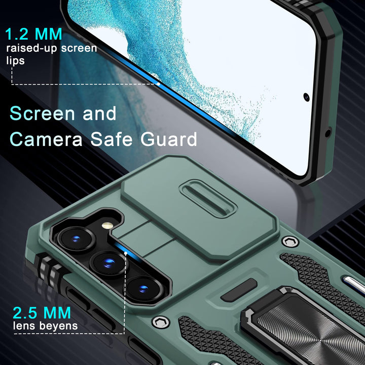 Deerlamn S23 Case: Slide Cover & Kickstand, Olive Green - DOKUTRONIX