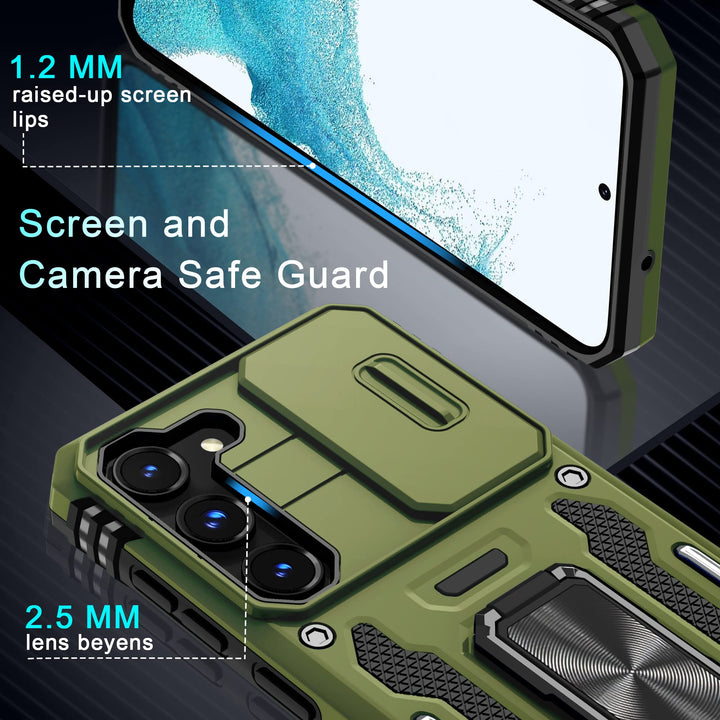 Deerlamn S23 Case: Slide Cover & Kickstand, Olive Green - DOKUTRONIX