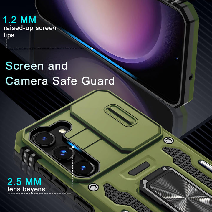 Deerlamn S23 Case: Slide Cover & Kickstand, Olive Green - DOKUTRONIX
