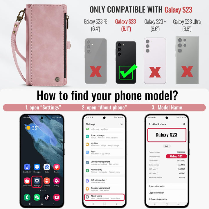 Defencase RFID Wallet Case for Galaxy S23 - Purple - DOKUTRONIX