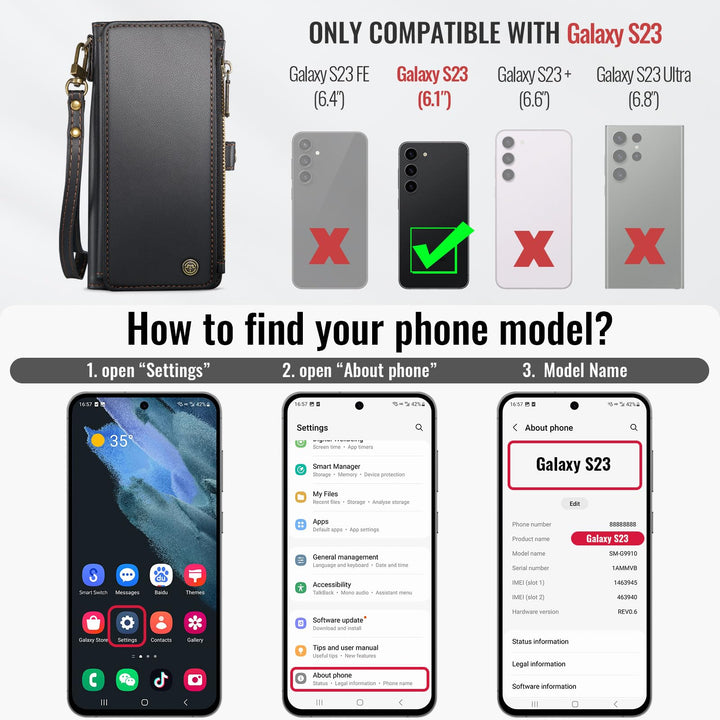 Defencase RFID Wallet Case for Galaxy S23 - Purple - DOKUTRONIX