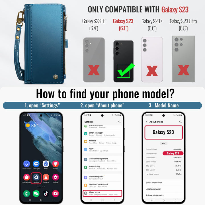 Defencase RFID Wallet Case for Galaxy S23 - Purple - DOKUTRONIX