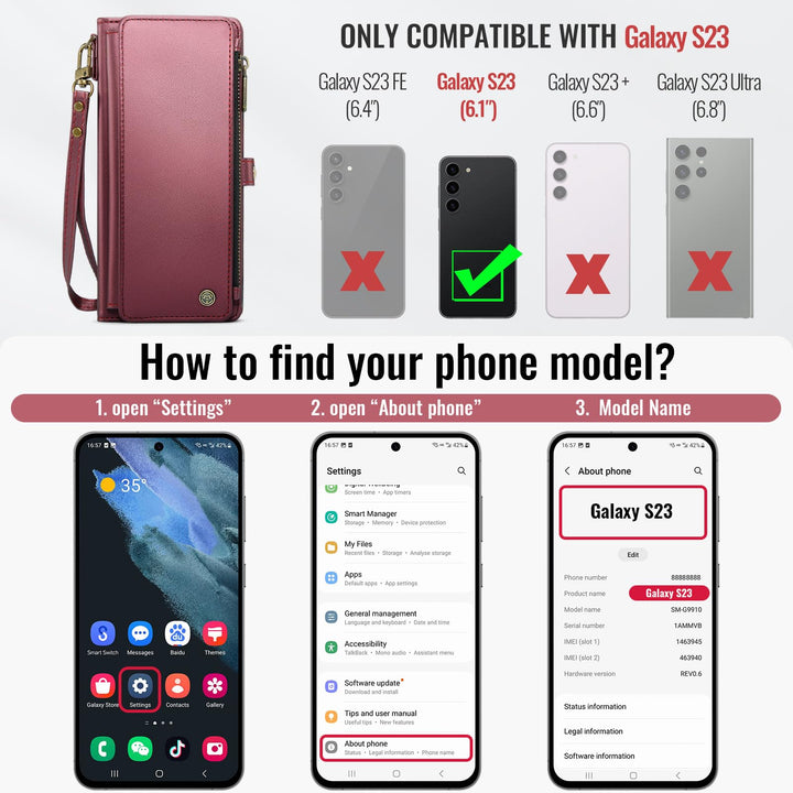 Defencase RFID Wallet Case for Galaxy S23 - Purple - DOKUTRONIX