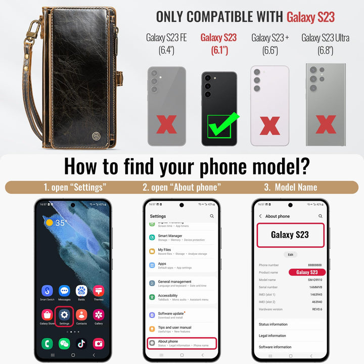 Defencase RFID Wallet Case for Galaxy S23 - Purple - DOKUTRONIX