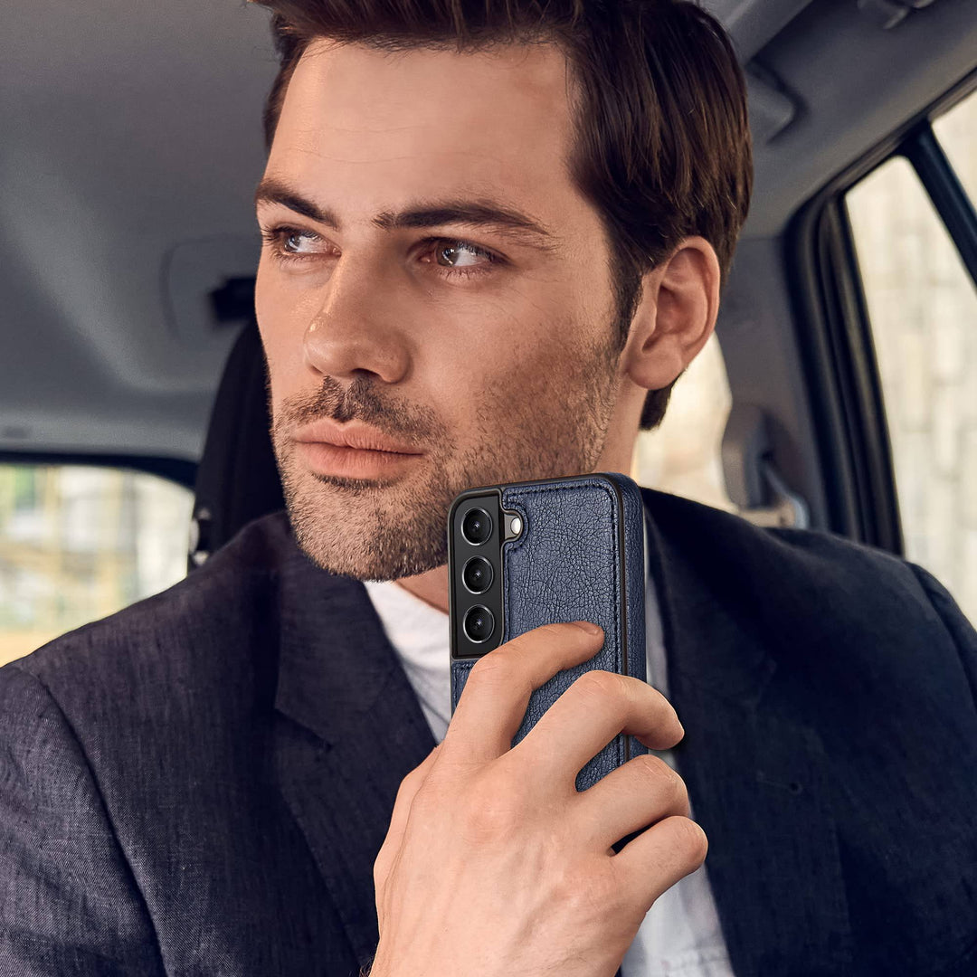 Galaxy S22 5G Leather Case - Luxury Business Design (Brown) - DOKUTRONIX